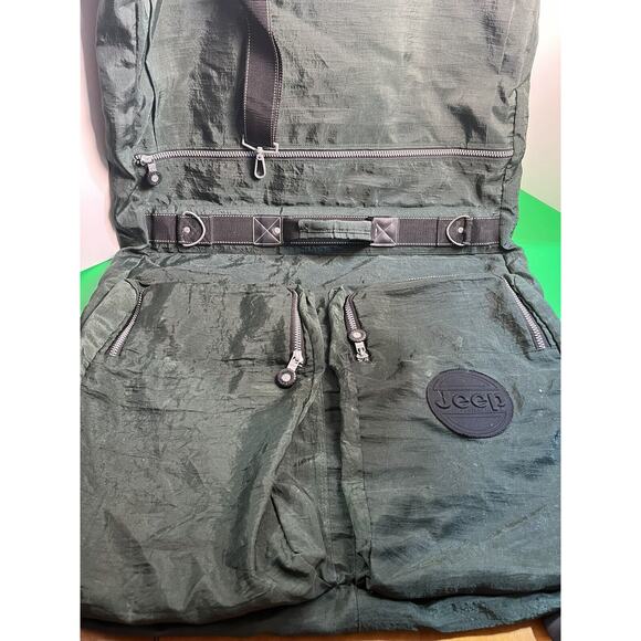Jeep Brand Garment Bag Luggage Green 24” Folding Hanging Strap Unique - Picture 2 of 10